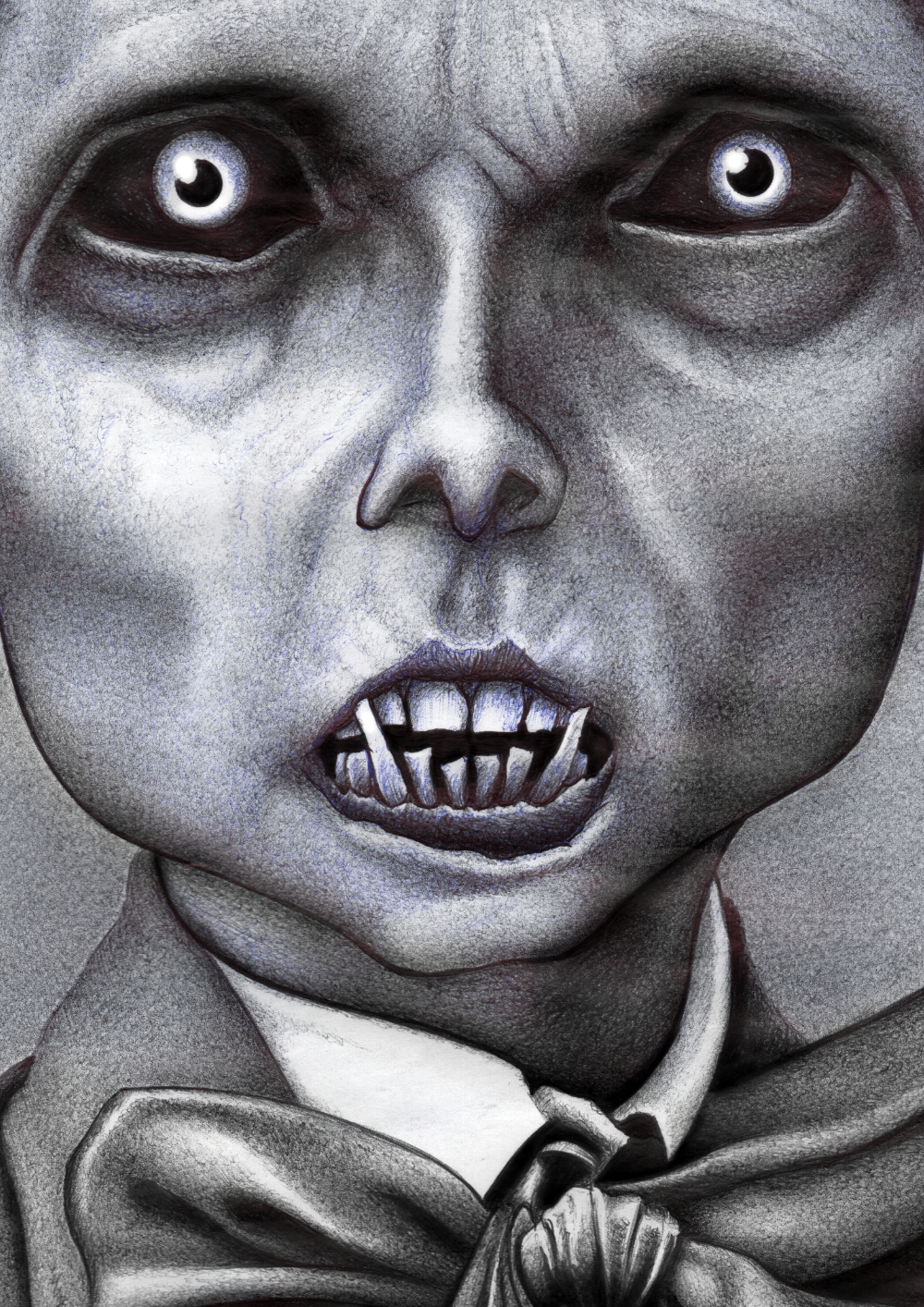 Kugelschreiber-Zeichnung Portrait "Das Innere Kind für Fortgeschrittene"