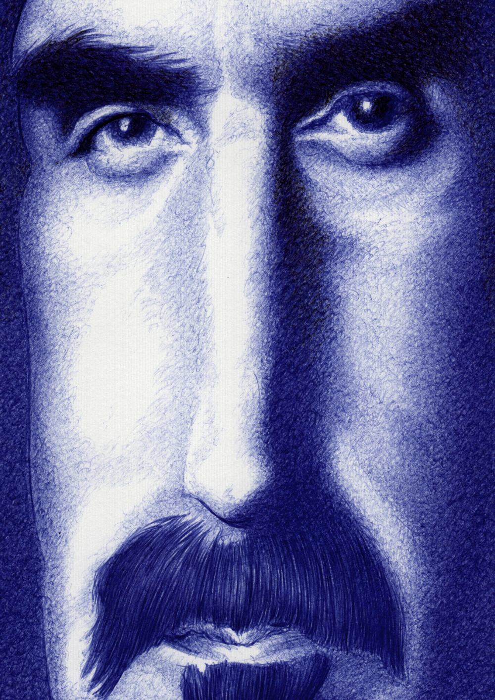 Kugelschreiber-Zeichnung Portrait von Frank Zappa | ballpen drawing of Frank Zappa "It Even Ain't"