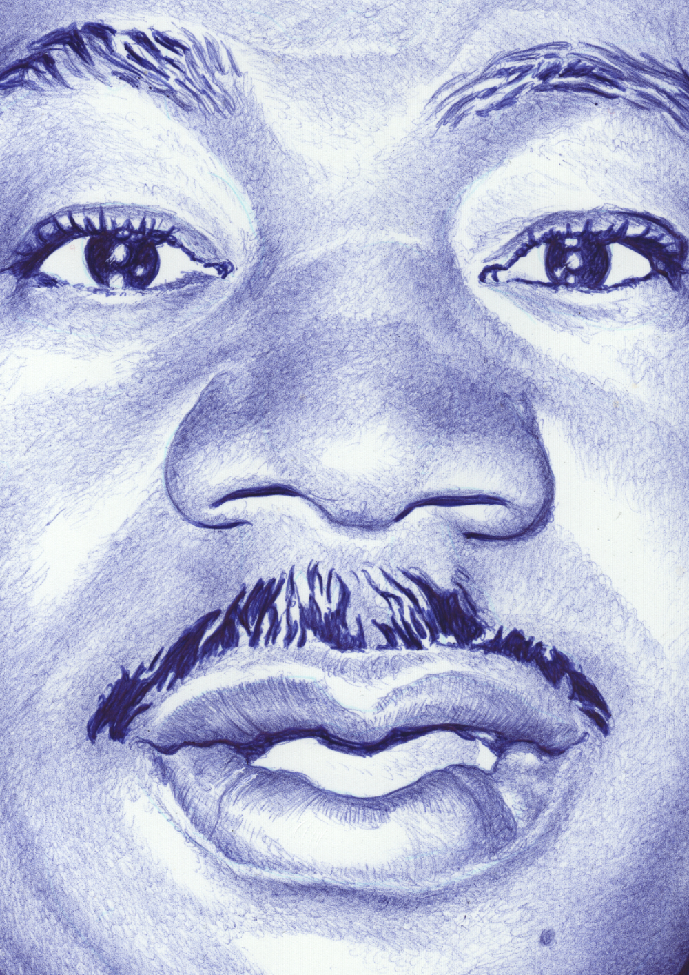 Kugelschreiber-Zeichnung Portrait von Dr. Martin Luther King jr. /ballpen drawing of Dr. Martin Luther King jr.