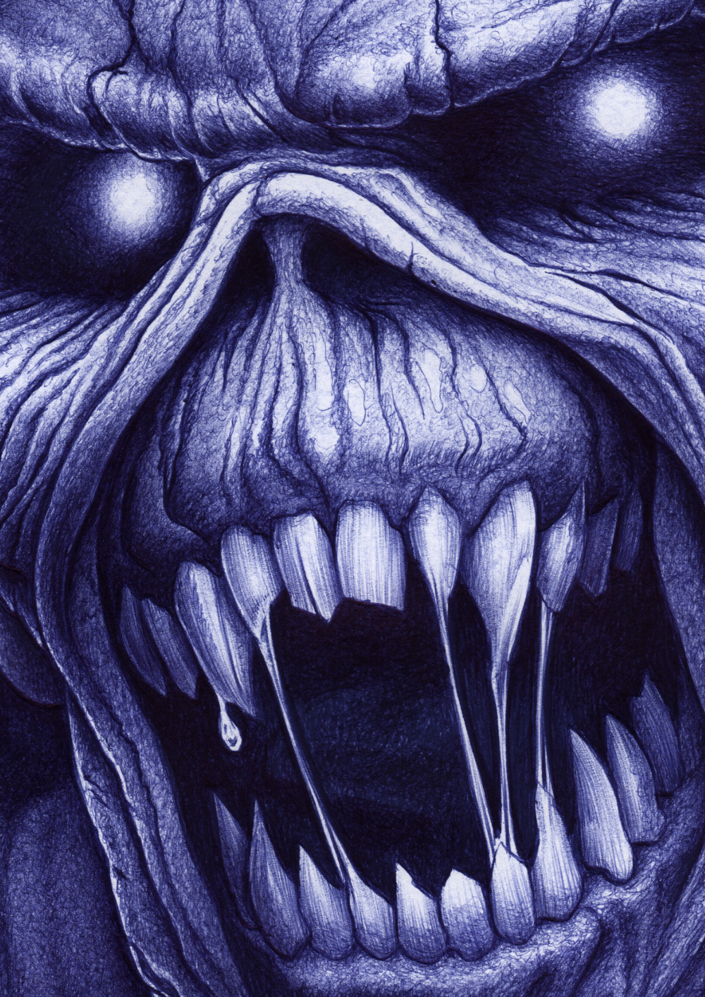 Kugelschreiber-Zeichnung Portrait No Peace Of Mind/ballpen drawing No Peace Of Mind