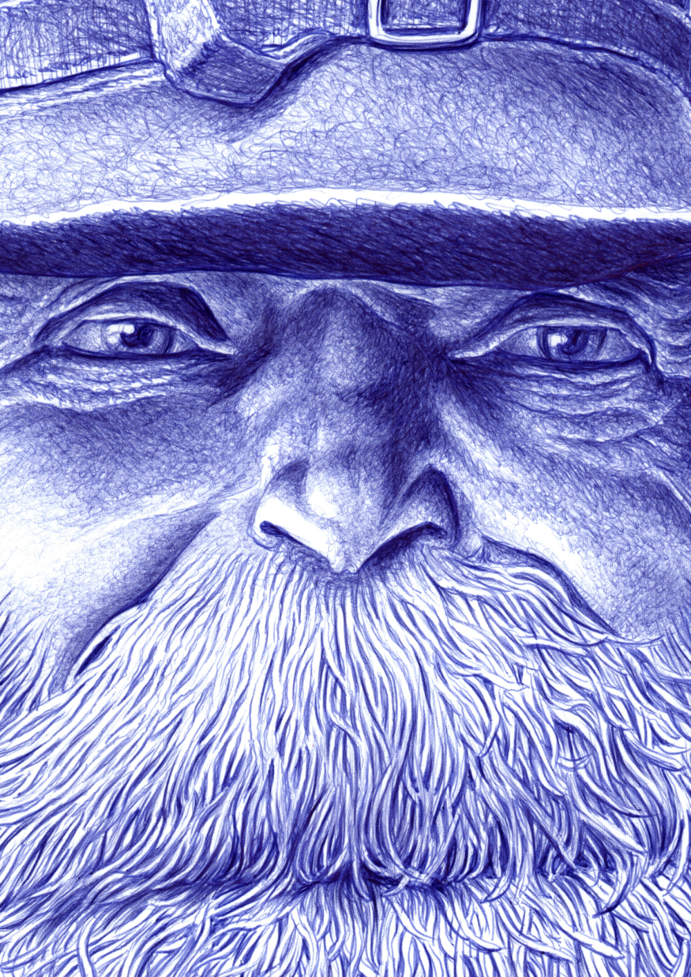 Kugelschreiber-Zeichnung portrait Oldtimer | ballpen drawing Oldtimer