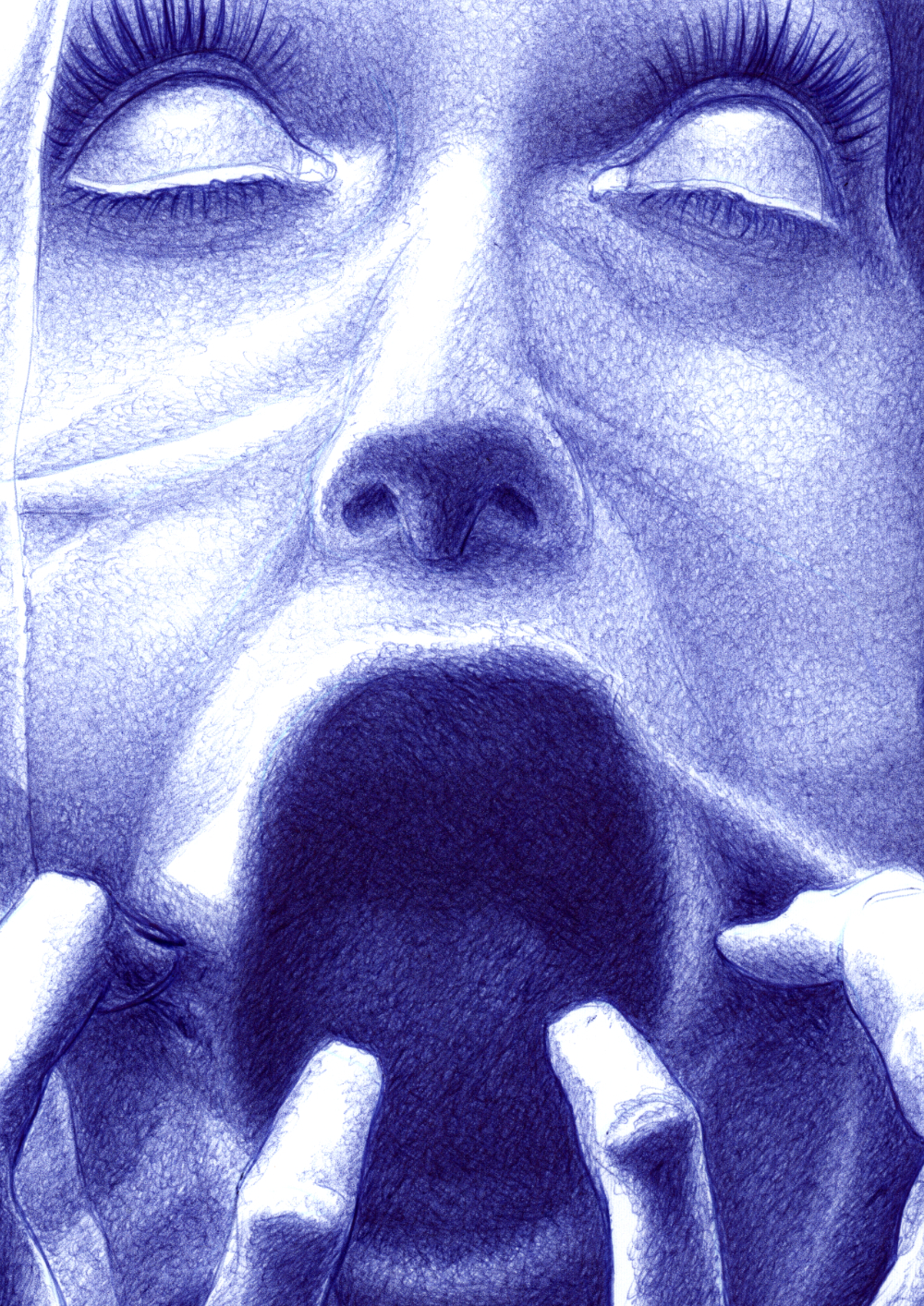 Kugelschreiber-Zeichnung Portrait nie heilig genug | ballpen drawing never holy enough