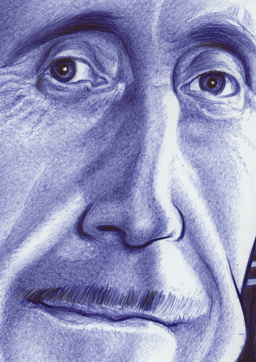 Kugelschreiber-Zeichnung Portrait von George Orwell/ballpen drawing of George Orwell