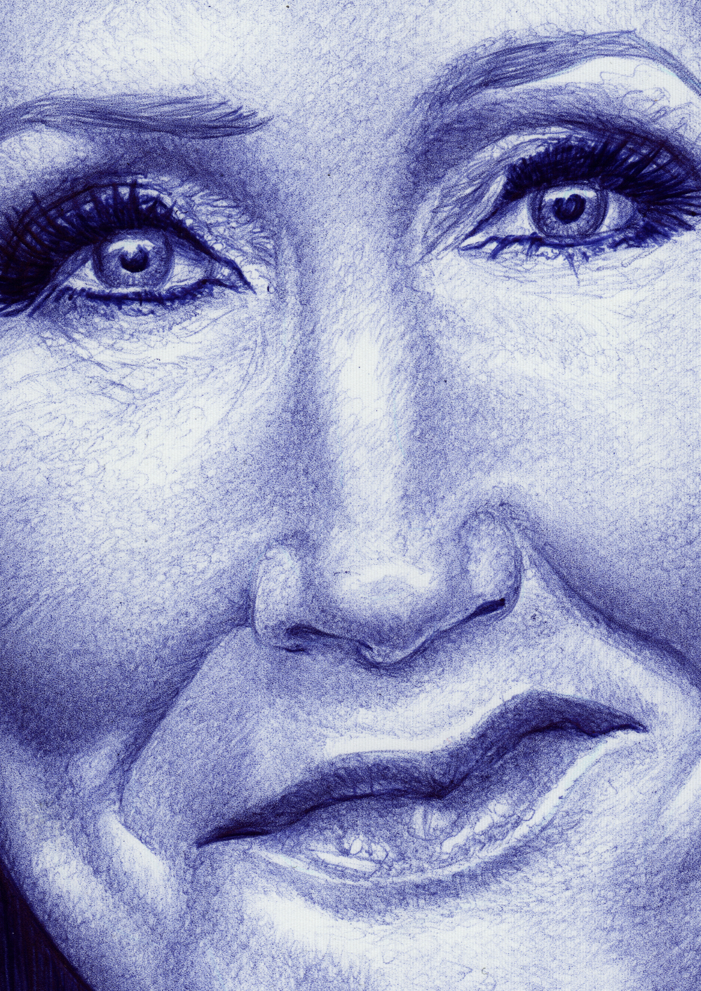 Kugelschreiber-Zeichnung Portrait von Joanne K. Rowling/ballpen drawing of Joanne K. Rowling