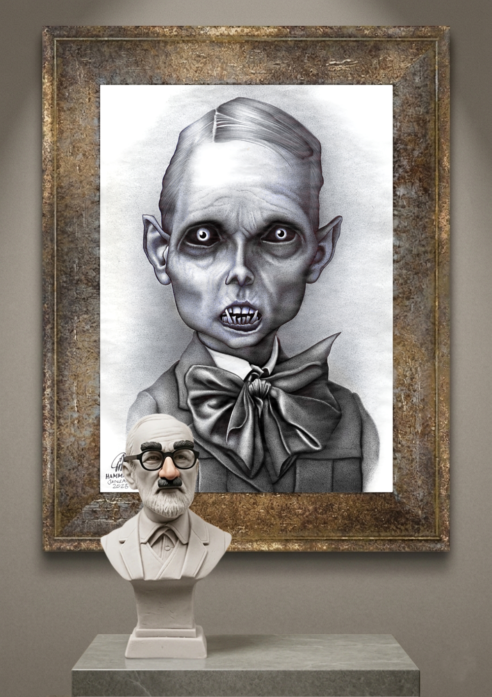 Kugelschreiber-Zeichnung Portrait "Das Innere Kind für Fortgeschrittene"