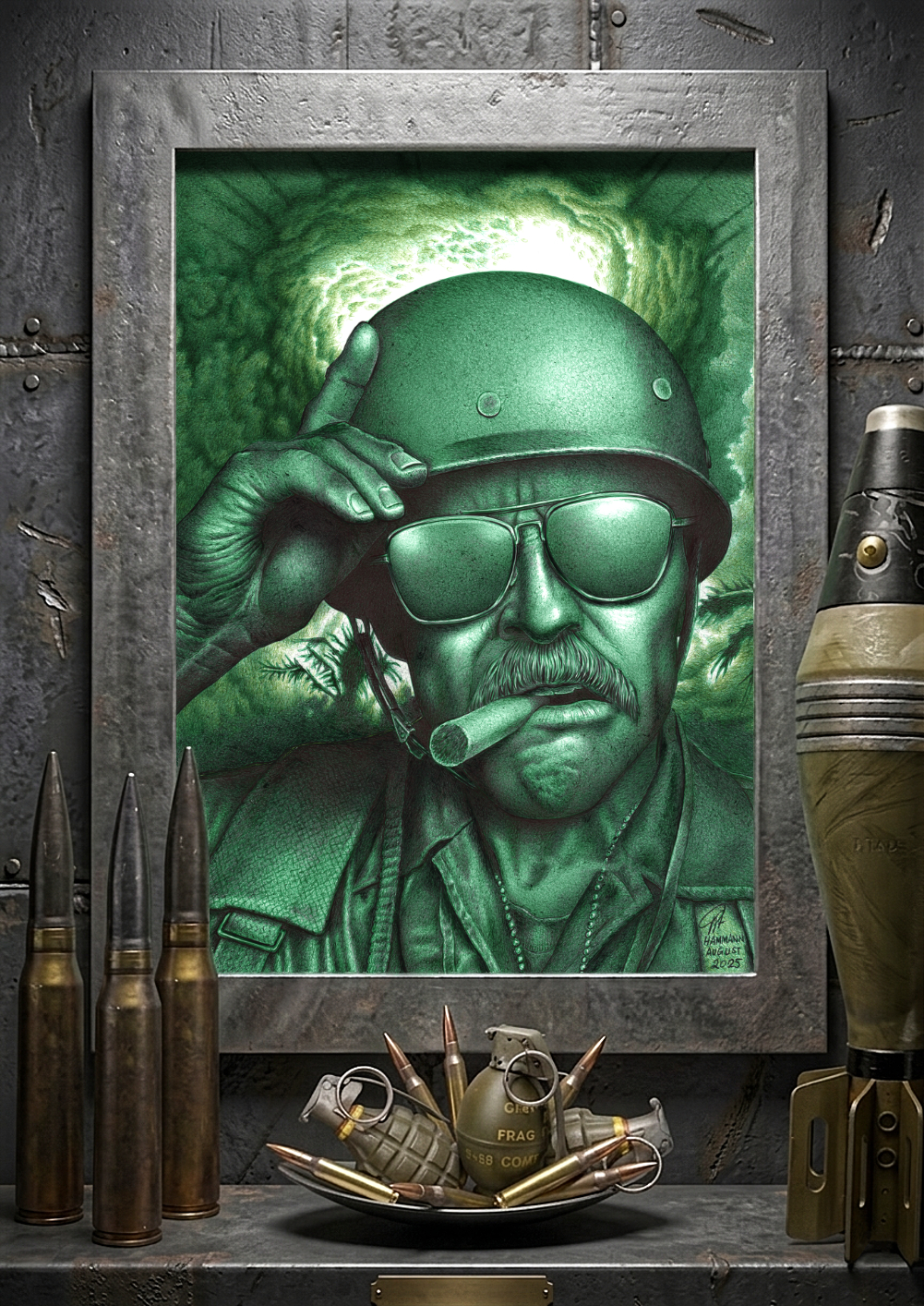 Kugelschreiber-Zeichnung Portrait eines Spielzeugsoldaten "Si vis pacem …" | ballpoint pen drawing portrait of a toy soldier "Si vis pacem…"