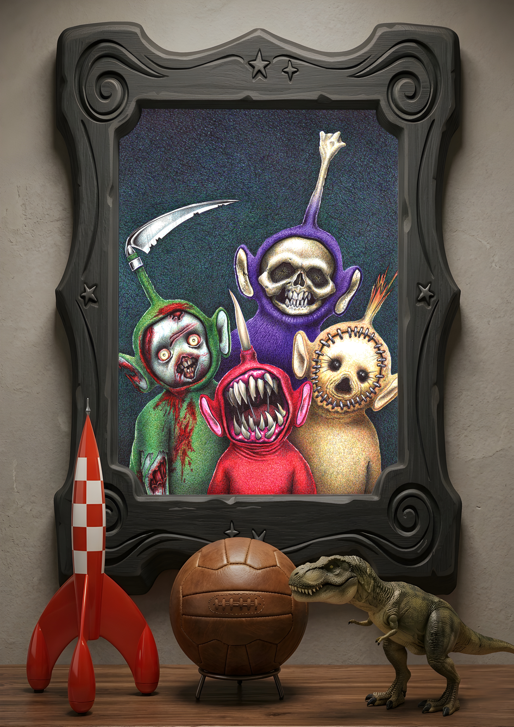 Kugelschreiber-Zeichnung portrait Terrortubbies | ballpen drawing Terrortubbies