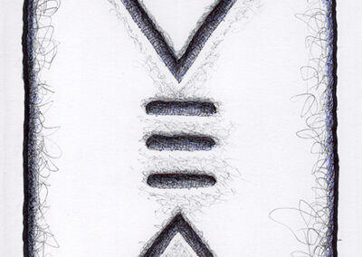 Zeichen mit Kuli, Buntstift + Filzer: 2024 08 | Komposition 007