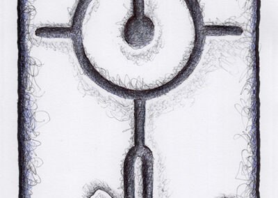 Zeichen mit Kuli, Buntstift + Filzer: 2024 08 | Komposition 008