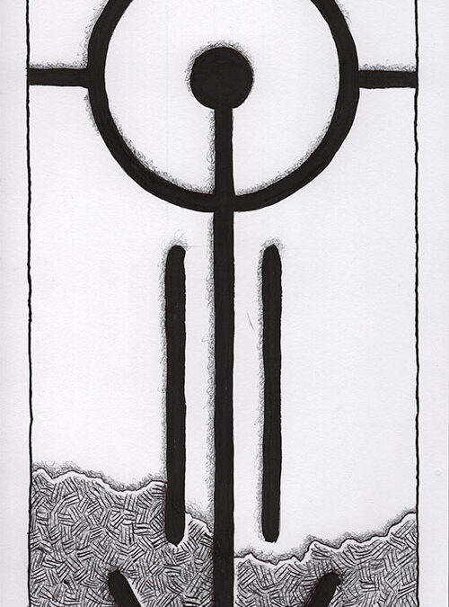 Zeichen mit Kuli, Tintenroller + Brush Pen: 2024 08 | Komposition 010