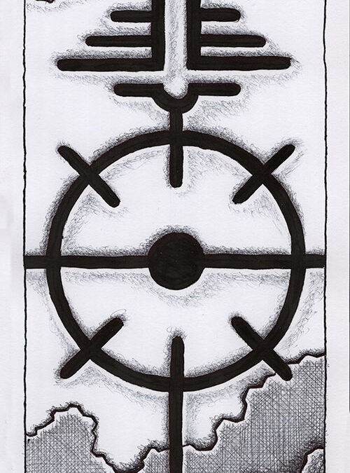 Zeichen mit Kuli, Tintenroller + Brush Pen: 2024 08 | Komposition 011