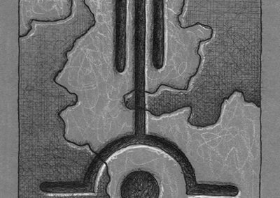 Zeichen mit Kuli, Tintenroller + Buntstift: 2024 08 | Komposition 015