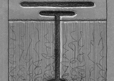 Zeichen mit Kuli, Tintenroller + Buntstift: 2024 08 | Komposition 017