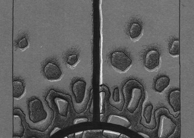 Zeichen mit Kuli, Tintenroller, Buntstift, Filzer: 2024 08 | Komposition 020