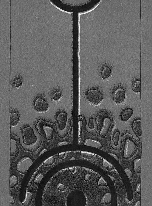 Zeichen mit Kuli, Tintenroller, Buntstift, Filzer: 2024 08 | Komposition 020