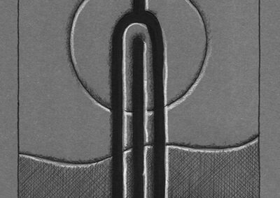 Zeichen mit Kuli, Tintenroller, Buntstift, Filzer: 2024 08 | Komposition 022