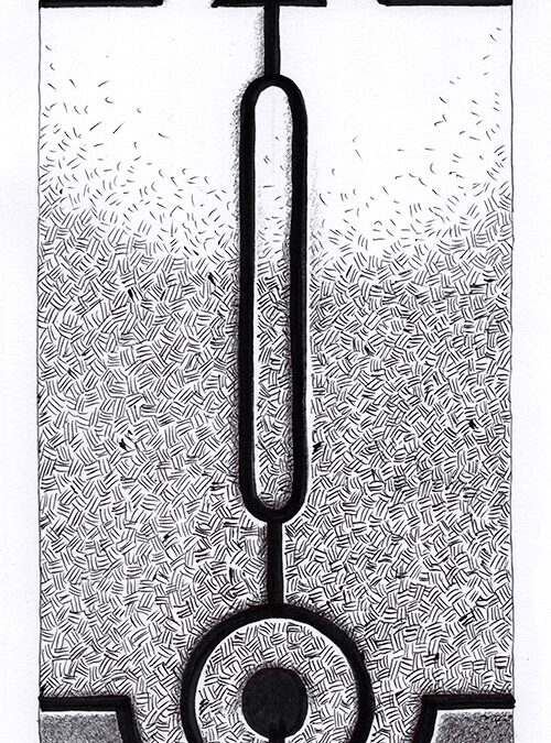 Zeichen mit Kuli, Filzer: 2024 09 | Komposition 027