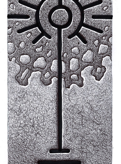 Zeichen mit Kuli, Filzer: 2024 09 | Komposition 029