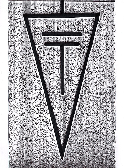 Zeichen mit Kuli, Filzer: 2024 09 | Komposition 030