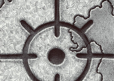 Zeichen mit Kugelschreiber: 2024 07 | Komposition 005