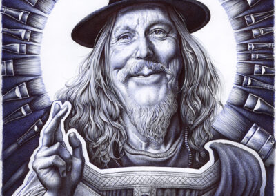 Kugelschreiber-Zeichnung Portrait von Wolfgang Beltracchi/ballpen drawing of Wolfgang Beltracchi