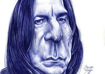 Kugelschreiber-Zeichnung Portrait von Alan Rickman als Severus Snape/ballpen drawing of Alan Rickman as Severus Snape