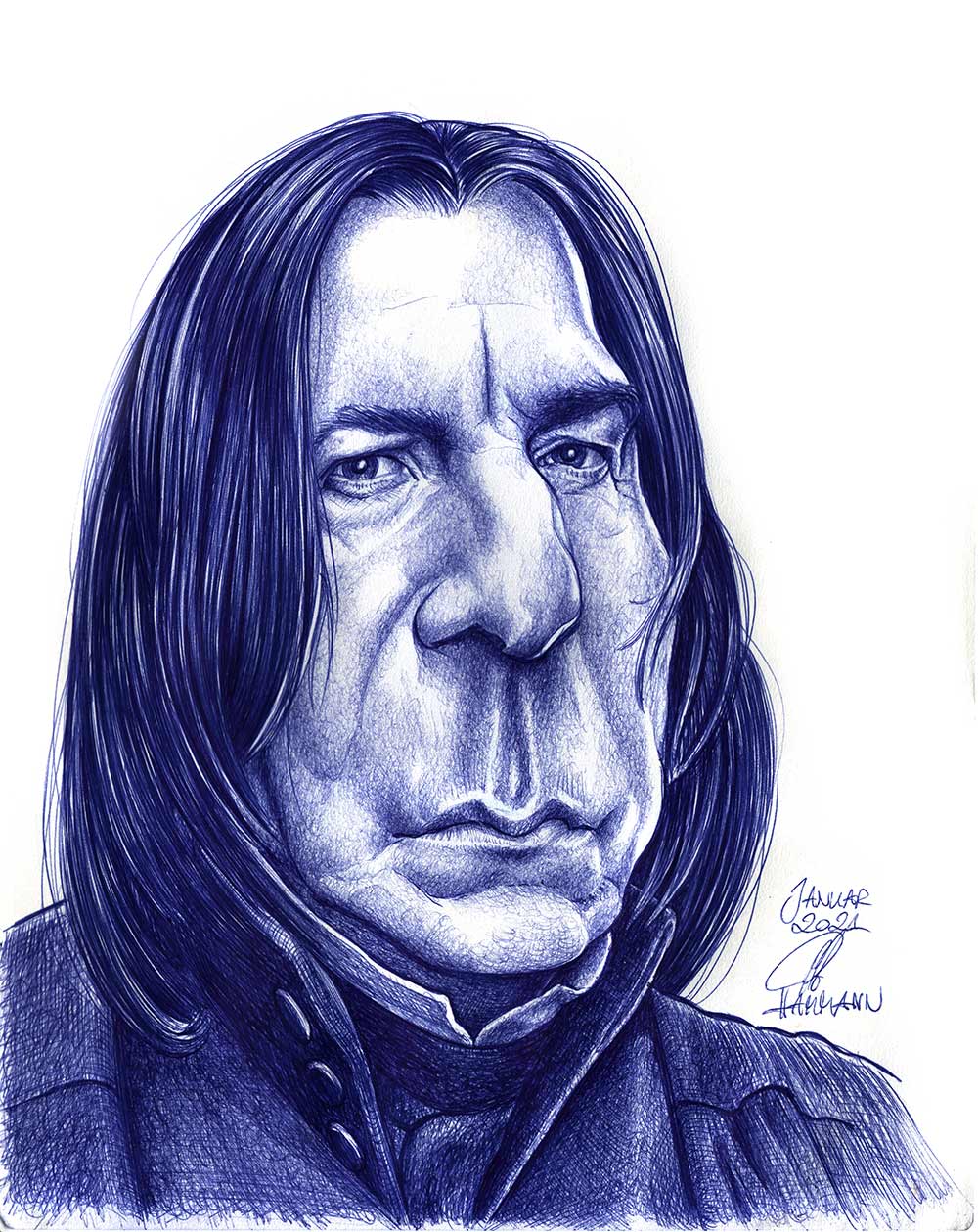 Alan Rickman/Severus Snape | Kugelschreiber-Zeichnung | ballpen drawing