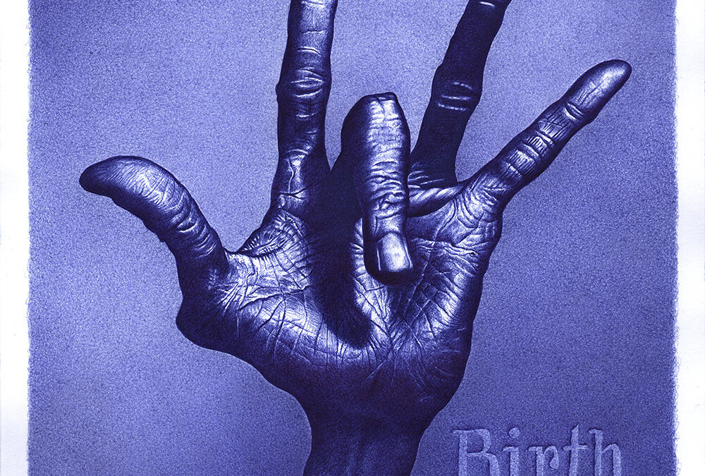 Kugelschreiber-Zeichnung Portrait von der Hand von Miles Davis/ballpen drawing of the hand of Miles Davis