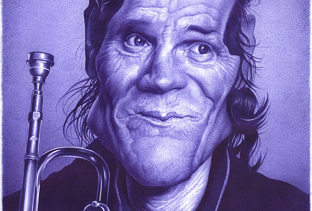 Kugelschreiber-Zeichnung Portrait von Chet Baker/ballpen drawing of Chet Baker