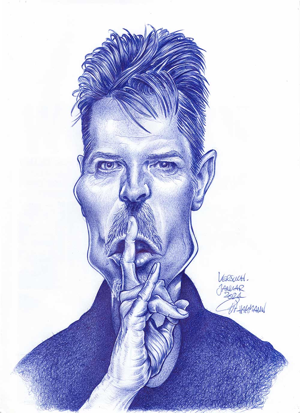 David Bowie – Ssh | Kugelschreiber-Zeichnung | ballpen drawing