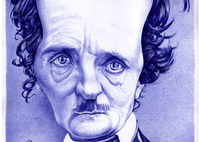 Kugelschreiber-Zeichnung Portrait von Allan Poe/ballpen drawing of Allan Poe