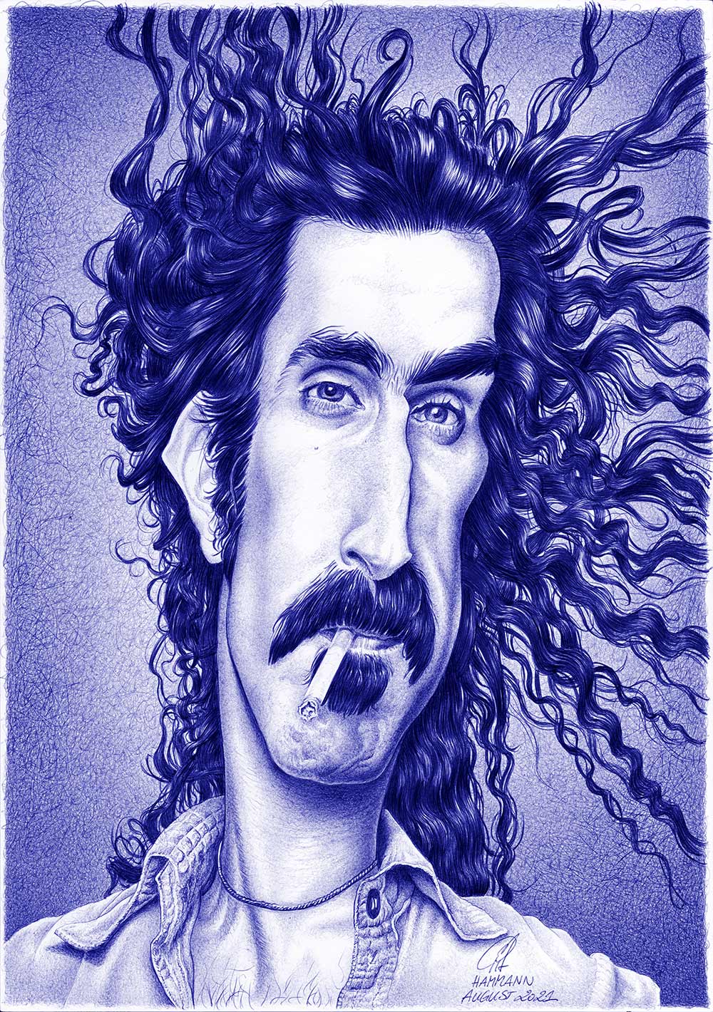 Frank Zappa | Kugelschreiber-Zeichnung | ballpen drawing