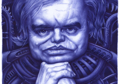 Kugelschreiber-Zeichnung Portrait von H R Giger/ballpen drawing of H R Giger