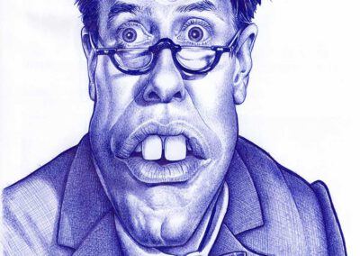 Kugelschreiber-Zeichnung Portrait von Jerry Lewis als Der verrückte Professor/ballpen drawing of Jerry Lewis as The Nutty Professor