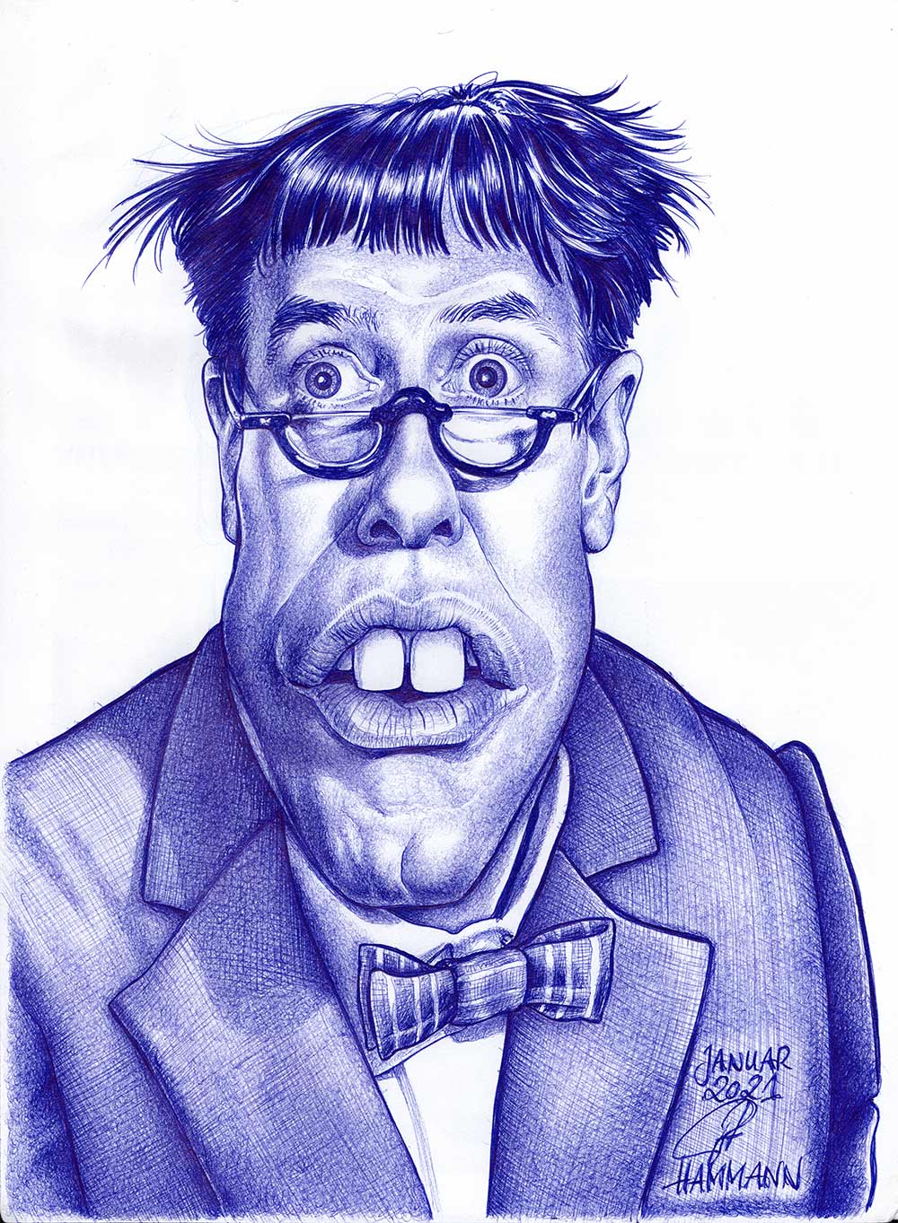 Jerry Lewis (The Nutty Professor) | Kugelschreiber-Zeichnung | ballpen drawing