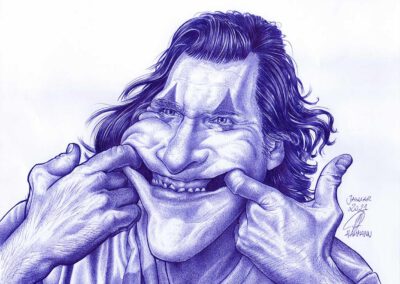 Kugelschreiber-Zeichnung Portrait von Joaquin Phoenix as Joker/ballpen drawing of Joaquin Phoenix as Joker