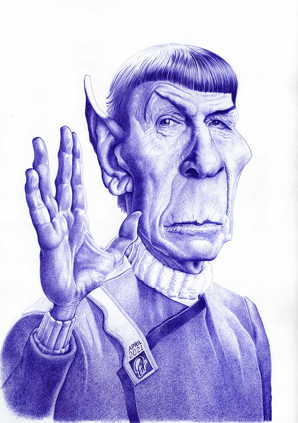 Leonard Nimoy/Spock | Kugelschreiber-Zeichnung | ballpen drawing
