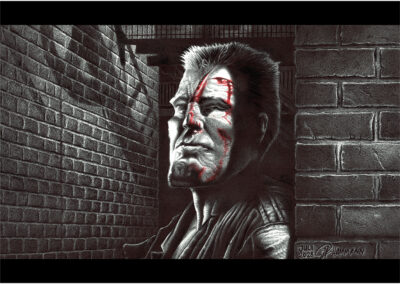 Kugelschreiber-Zeichnung Portrait von Mickey Rourke als Marv in Sin City | drawing of Mickey Rourke as Marv in Sin City