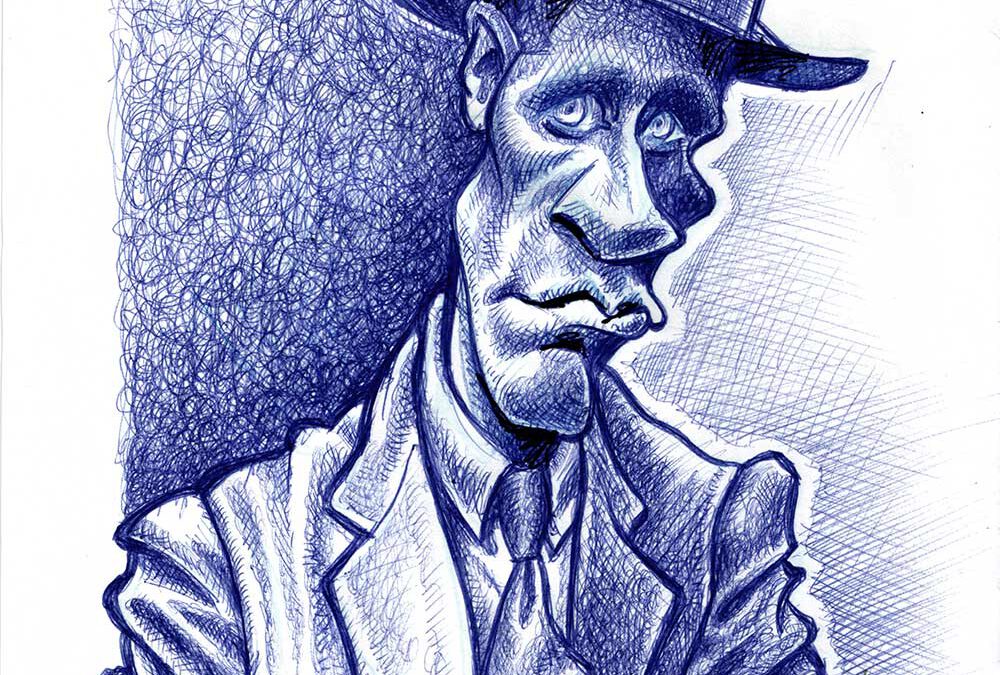 Portrait Kugelschreiber-Zeichnung eines Verbrecherfotos/ballpen drawing of a mugshot