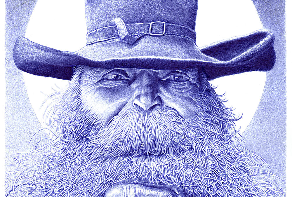 Kugelschreiber-Zeichnung portrait Oldtimer | ballpen drawing Oldtimer