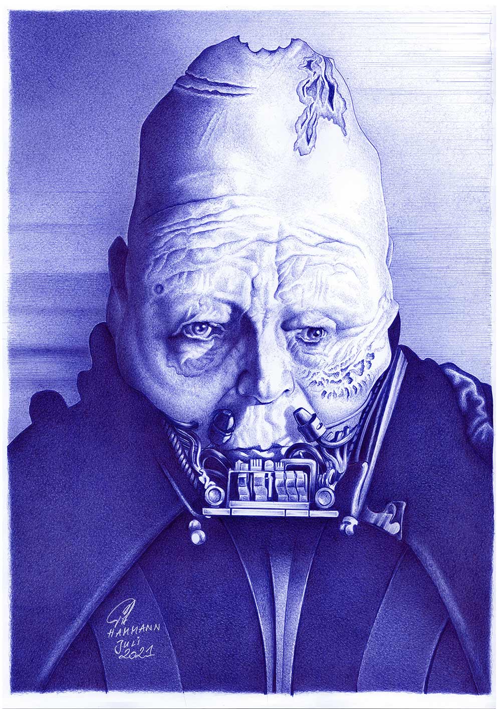 Sebastian Shaw/Darth Vader | Kugelschreiber-Zeichnung | ballpen drawing