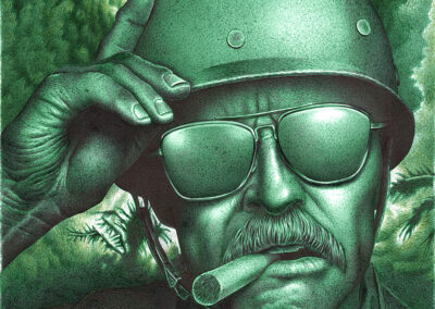 Kugelschreiber-Zeichnung Portrait eines Spielzeugsoldaten "Si vis pacem …" | ballpoint pen drawing portrait of a toy soldier "Si vis pacem…"