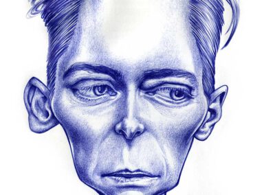Kugelschreiber-Zeichnung Portrait von Tilda Swinton/ballpen drawing of Tilda Swinton