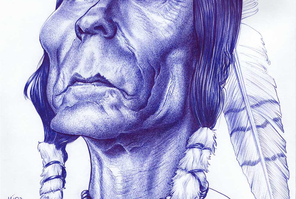 Kugelschreiber-Zeichnung Portrait von Zahn Tokiya-ku McClarnon/ballpen drawing of Zahn Tokiya-ku McClarnon