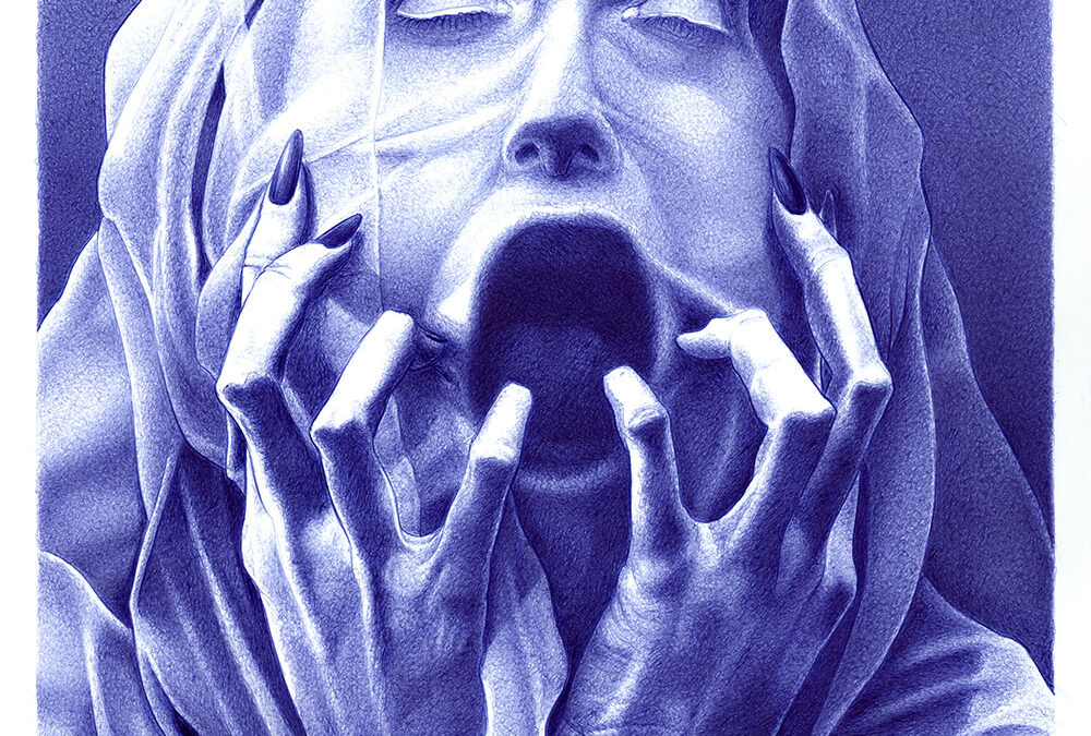 Kugelschreiber-Zeichnung Portrait nie heilig genug | ballpen drawing never holy enough