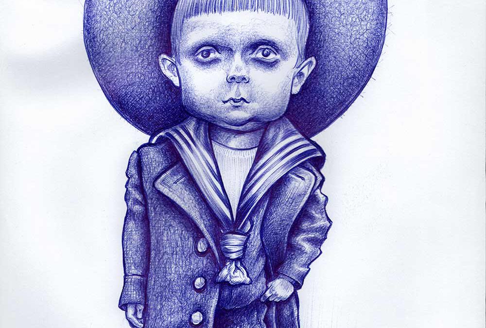 Kugelschreiber-Zeichnung Portrait von einem Jungen/ballpen drawing of a boy