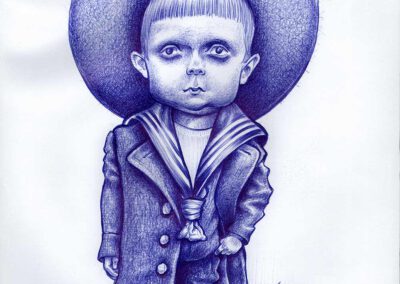 Kugelschreiber-Zeichnung Portrait von einem Jungen/ballpen drawing of a boy