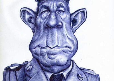 Kugelschreiber-Zeichnung Portrait nach Roger Balls Foto „Sergeant F de Bruin“/ballpen drawing after Roger Ball's photo „Sergeant F de Bruin“