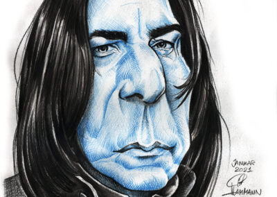 Buntstift-Zeichnung Portrait von Alan Rickman als Severus Snape/colored pencil drawing of Alan Rickman as Severus Snape