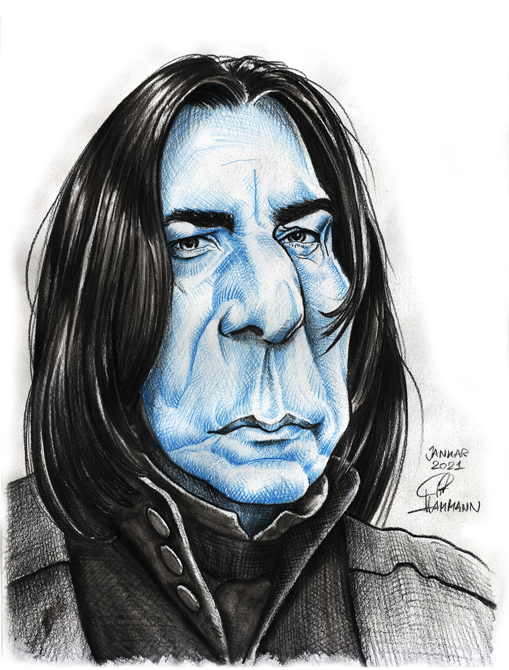 Alan Rickman/Severus Snape | Buntstift-Zeichnung | colored pencil drawing